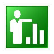 Businessman icon on a square button N68