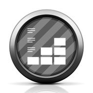 Bar Graph icon on a round button N144