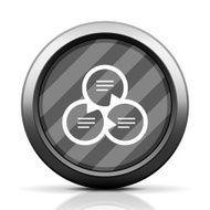 Venn Diagram icon on a round button N43