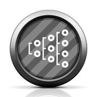 Flowchart icon on a round button N117