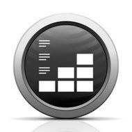 Bar Graph icon on a round button N146