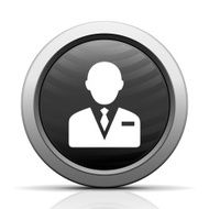 Businessman icon on a round button N150