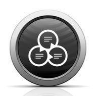 Venn Diagram icon on a round button N44