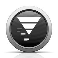 Pyramid icon on a round button N29