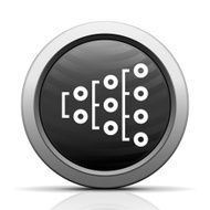 Flowchart icon on a round button N118