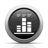 Bar Graph icon on a round button N147