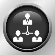 Leadership icon on a round button N20