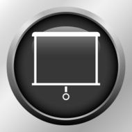 Projector Screen icon on a round button N52