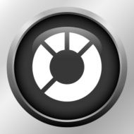 Donut Chart icon on a round button N63
