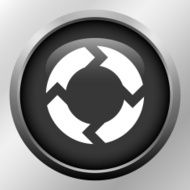 Chevron Chart icon on a round button N60