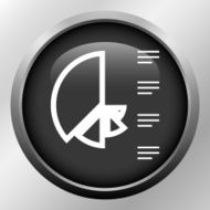 Coxcomb Chart icon on a round button N34