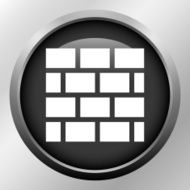 Wall icon on a round button N45