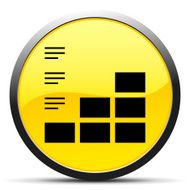 Bar Graph icon on a round button N150