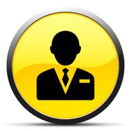 Businessman icon on a round button N154