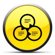 Venn Diagram icon on a round button N46