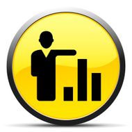 Businessman icon on a round button N155