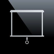 Projector Screen icon on a black background N10