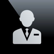 Businessman icon on a black background N31