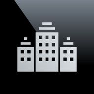 Office Building icon on a black background N14