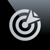 Target icon on a black background N13