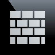 Wall icon on a black background N10
