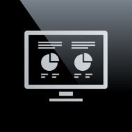Computer Monitor icon on a black background N15