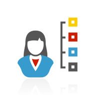 Businesswoman icon on a white background N29