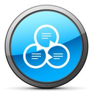 Venn Diagram icon on a round button N47