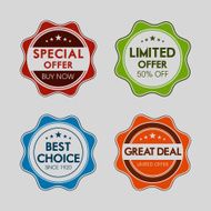 Colorful set of commercial sale stickers