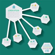 Geometric Hexagon Infographic On A Green Base N2