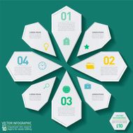 Geometric Hexagon Infographic On A Green Base N3
