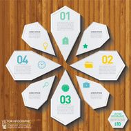 Geometric Hexagon Infographic On A Wood Base N3