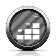 Bar Graph icon on a round button N154