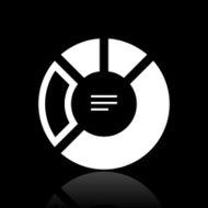 Donut Chart icon on a black background N13