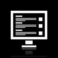 Computer icon on a black background