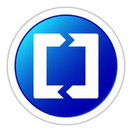 Chevron Chart icon on a round button N63