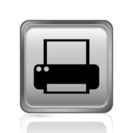 Computer Printer icon on a square button