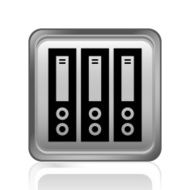 Computer Server icon on a square button