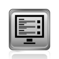 Computer icon on a square button N2