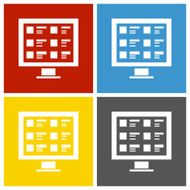 Computer icon on square buttons N2