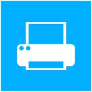 Computer Printer icon on a blue background