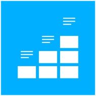 Bar Graph icon on a blue background N20