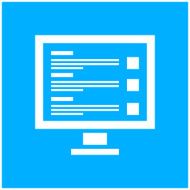 Computer icon on a blue background N2
