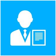 Businessman icon on a blue background N18