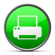 Computer Printer icon on a round button