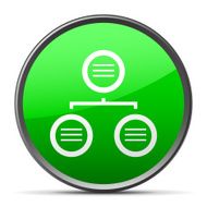 Flowchart icon on a round button N125