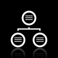 Flowchart icon on a black background N28