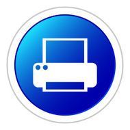 Computer Printer icon on a round button N2