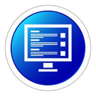 Computer icon on a round button N4