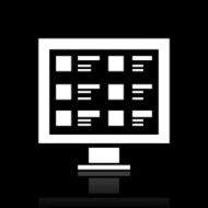Computer icon on a black background N2